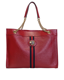 Rajah Tote L, Leather, Red, 537219, Pouch, DB, 4*